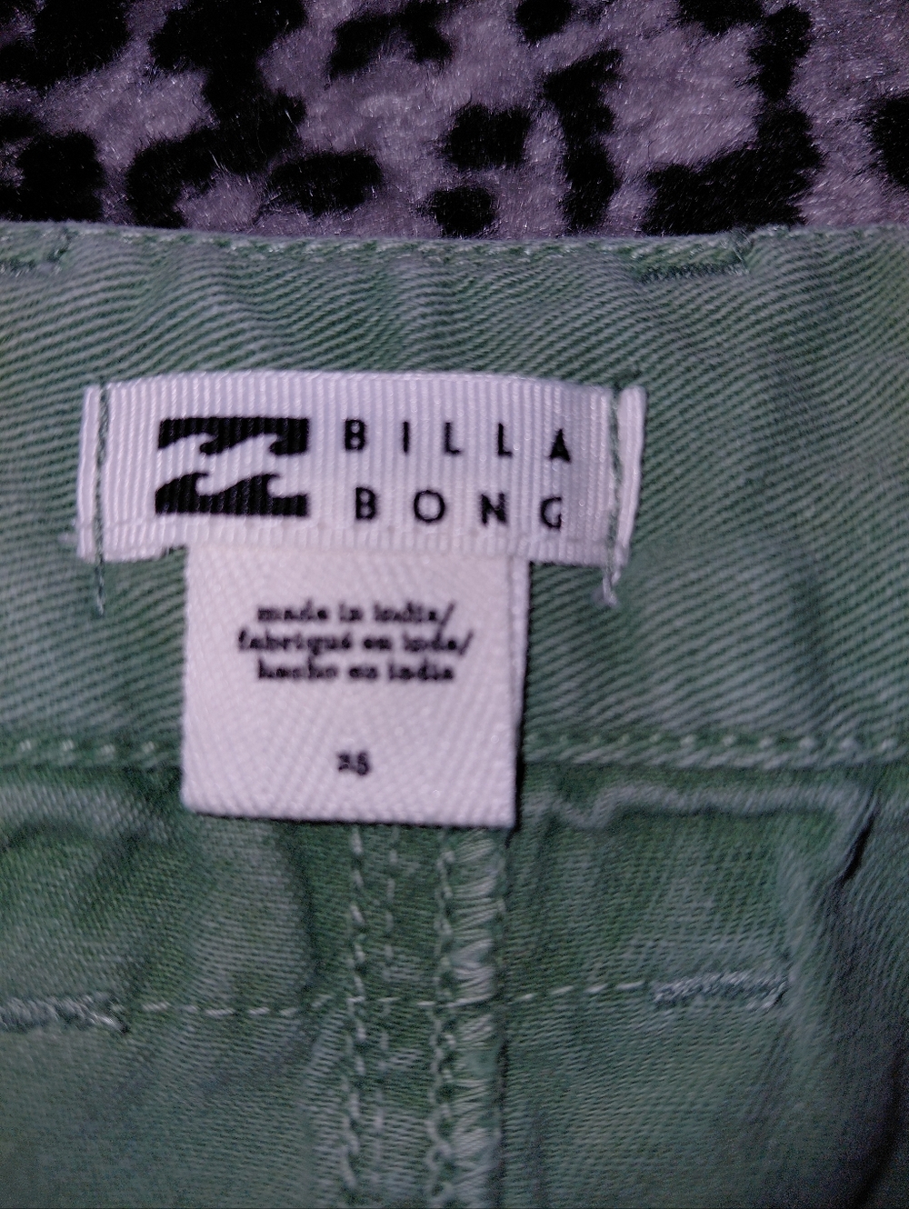 Billabong Walk Along Pants Green Twill Cargo Utilitarian Wide Leg Trousers Sz - Picture 6 of 14